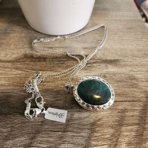 BRIGHTON PRECIOUS MEMENTO REVERSIBLE LOCKET NECKLACE WEAR SHORT OR LONG green NE